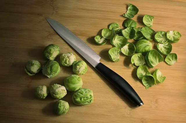 A picture showing chopped brussel sprouts